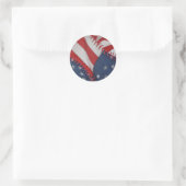 Stickers/Patriotic Baseball Runder Aufkleber (Tasche)