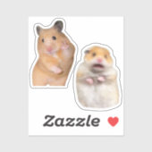 Stickers Peace + Scanied Hamster Meme Aufkleber (Blatt)
