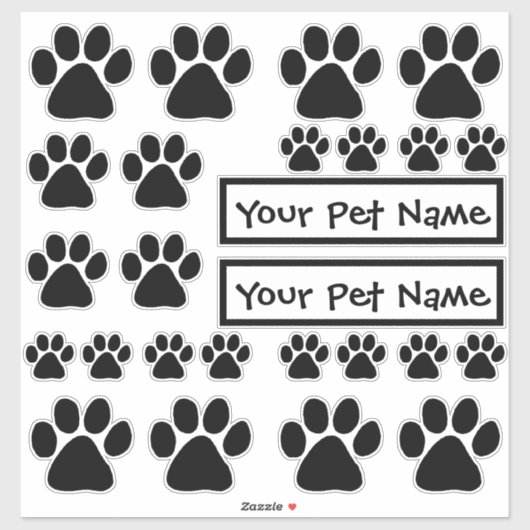 Stickers - Puppy Paw Prints Aufkleber (Blatt)