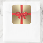 Stickers - Red Bow & Ribbon auf Gold (Tasche)