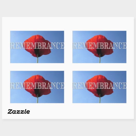 Stickers - Red Poppy Blue Sky REMEMBRANCE (Blatt)
