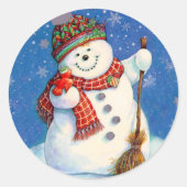 Stickers/Snowman Runder Aufkleber (Vorderseite)