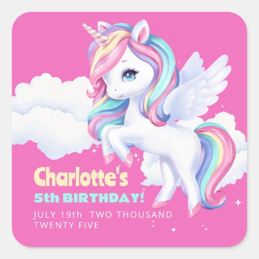Stickers to a magical birthday party. (Vorderseite)