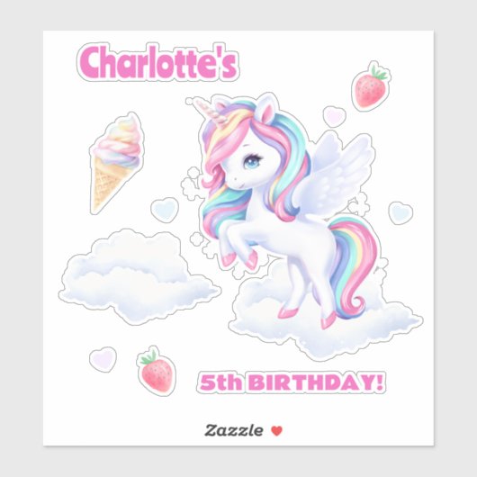 Stickers to a magical birthday party. aufkleber (Blatt)