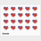 Stickers USA Gott segne Amerika Herz (Blatt)
