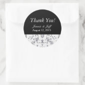 Stickers Vielen Dank Damask Black and White (Tasche)