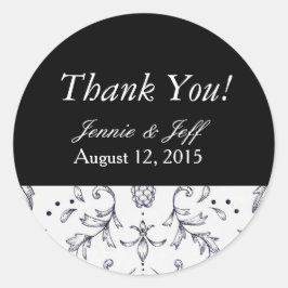 Stickers Vielen Dank Damask Black and White