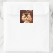 STICKERS Viktorianisch Singen Salon Cat Jewel Squa (Tasche)