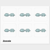 Stickerschildkröte Quadratischer Aufkleber (Blatt)