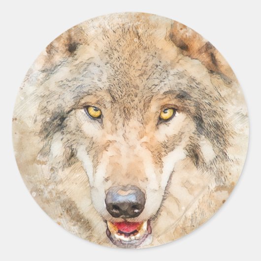 Stickerwolf Runder Aufkleber (Vorderseite)