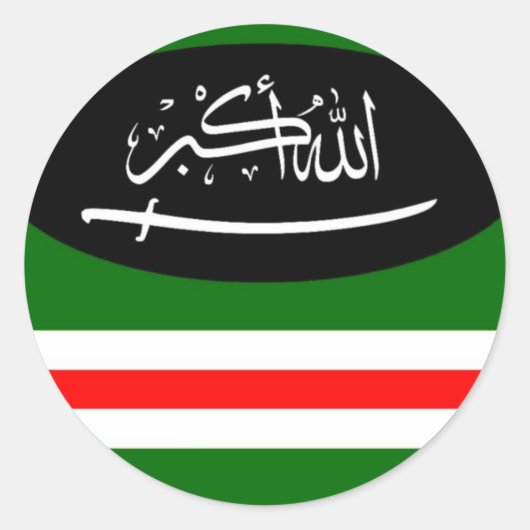 Sticket Chechny Flag Runder Aufkleber (Vorderseite)