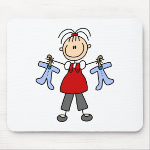 Stickfigur auf Mousepad erwartet Baby