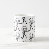Stickfigur-Doodle-Nahtloses Muster - Lustig Kaffeetasse (Mittel)