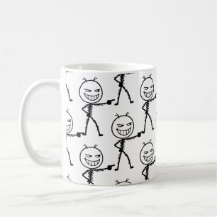 Stickfigur-Doodle-Nahtloses Muster - Lustig Kaffeetasse