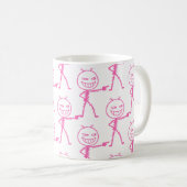 Stickfigur-Doodle-Nahtloses Muster - Lustig Kaffeetasse (VorderseiteRechts)