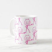 Stickfigur-Doodle-Nahtloses Muster - Lustig Kaffeetasse (Vorderseite Links)