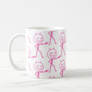Stickfigur-Doodle-Nahtloses Muster - Lustig Kaffeetasse