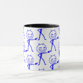 Stickfigur-Doodle-Nahtloses Muster - Lustig Tasse (Zentrum)
