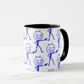 Stickfigur-Doodle-Nahtloses Muster - Lustig Tasse (VorderseiteRechts)