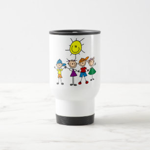 Stickfigur Kinder T-Shirts und Geschenke Hand in H Reisebecher