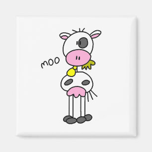 Stickfigur-Kuh-T-Shirts und Geschenke Magnet