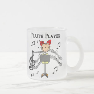 Stickfigur Mädchen Flötenspieler T-Shirts und Gesc Mattglastasse