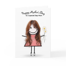 Stickfigur Mädchen Muttertag für Stiefmutter