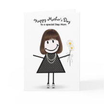 Stickfigur Mädchen Muttertag für Stiefmutter