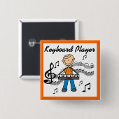 Stickfigur-Männchen-Keyboarder-Geschenke Button (Vorne & Hinten)
