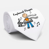 Stickfigur-Männchen-Keyboarder-Geschenke Krawatte (Gerollt)