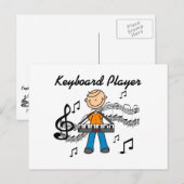 Stickfigur-Männchen-Keyboarder-Geschenke Postkarte (Vorne/Hinten)