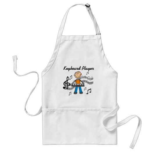 Stickfigur-Männchen-Keyboarder-Geschenke Schürze (Vorne)