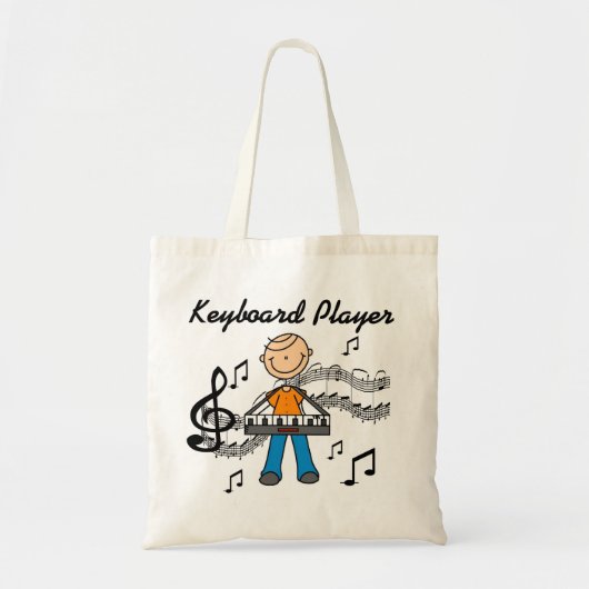 Stickfigur-Männchen-Keyboarder-Geschenke Tragetasche (Vorne)