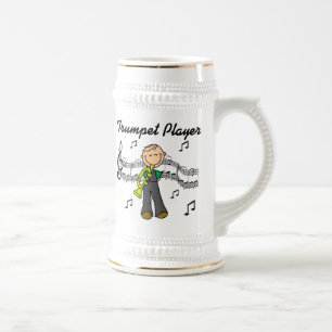 Stickfigur männlicher Trompetenspieler T-Shirts un Bierglas