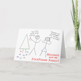 StickFigure Family Holiday Feiertagskarte