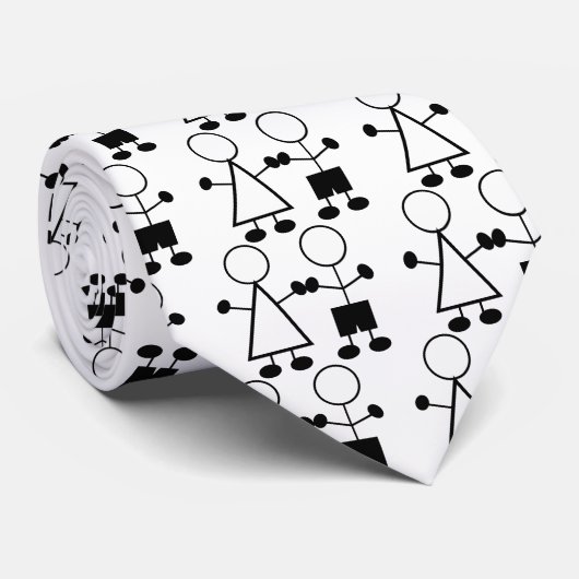 Stickfiguren-310666 Stickfiguren Mädchen Junge Krawatte (Gerollt)