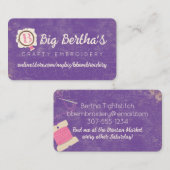 Stickgarn Monogramm Nadelnähte Visitenkarte (Vorne/Hinten)