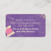 Stickgarn Monogramm Nadelnähte Visitenkarte (Rückseite)