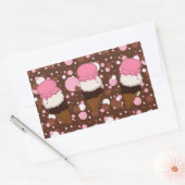 Stickgesteppte Neapolitan Ice Cream Trio 1-Rect St Rechteckiger Aufkleber (Umschlag)
