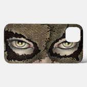 Stickig Burlap Sack Masken Weibchen Augen Case-Mate iPhone Hülle (Rückseite (Horizontal))