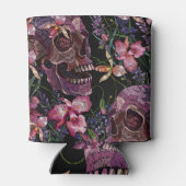 Stickiger Schädel: gotisch-orchid Muster Dosenkühler (Rückseite)