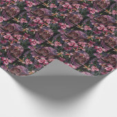 Stickiger Schädel: gotisch-orchid Muster Geschenkpapier (Ecke)