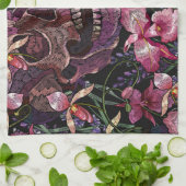 Stickiger Schädel: gotisch-orchid Muster Geschirrtuch (Gefaltet)