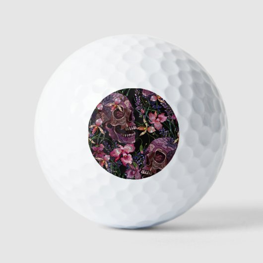 Stickiger Schädel: gotisch-orchid Muster Golfball (Vorderseite)
