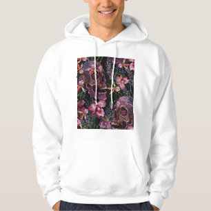 Stickiger Schädel: gotisch-orchid Muster Hoodie