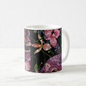 Stickiger Schädel: gotisch-orchid Muster Kaffeetasse (VorderseiteRechts)