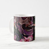Stickiger Schädel: gotisch-orchid Muster Kaffeetasse (Vorderseite Links)