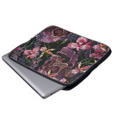 Stickiger Schädel: gotisch-orchid Muster Laptopschutzhülle (Vorne Knopf)