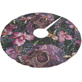 Stickiger Schädel: gotisch-orchid Muster Polyester Weihnachtsbaumdecke (Schrägansicht)