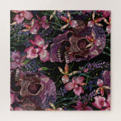 Stickiger Schädel: gotisch-orchid Muster Puzzle (Horizontal)